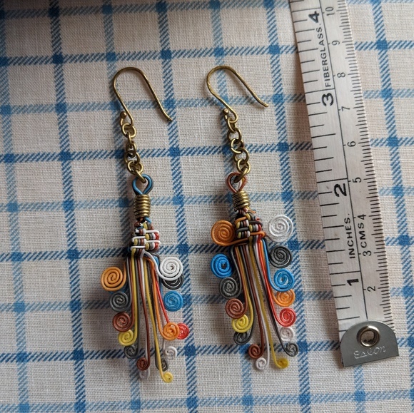 Multi-Color Wire Fair Trade Earrings - Picture 2 of 2